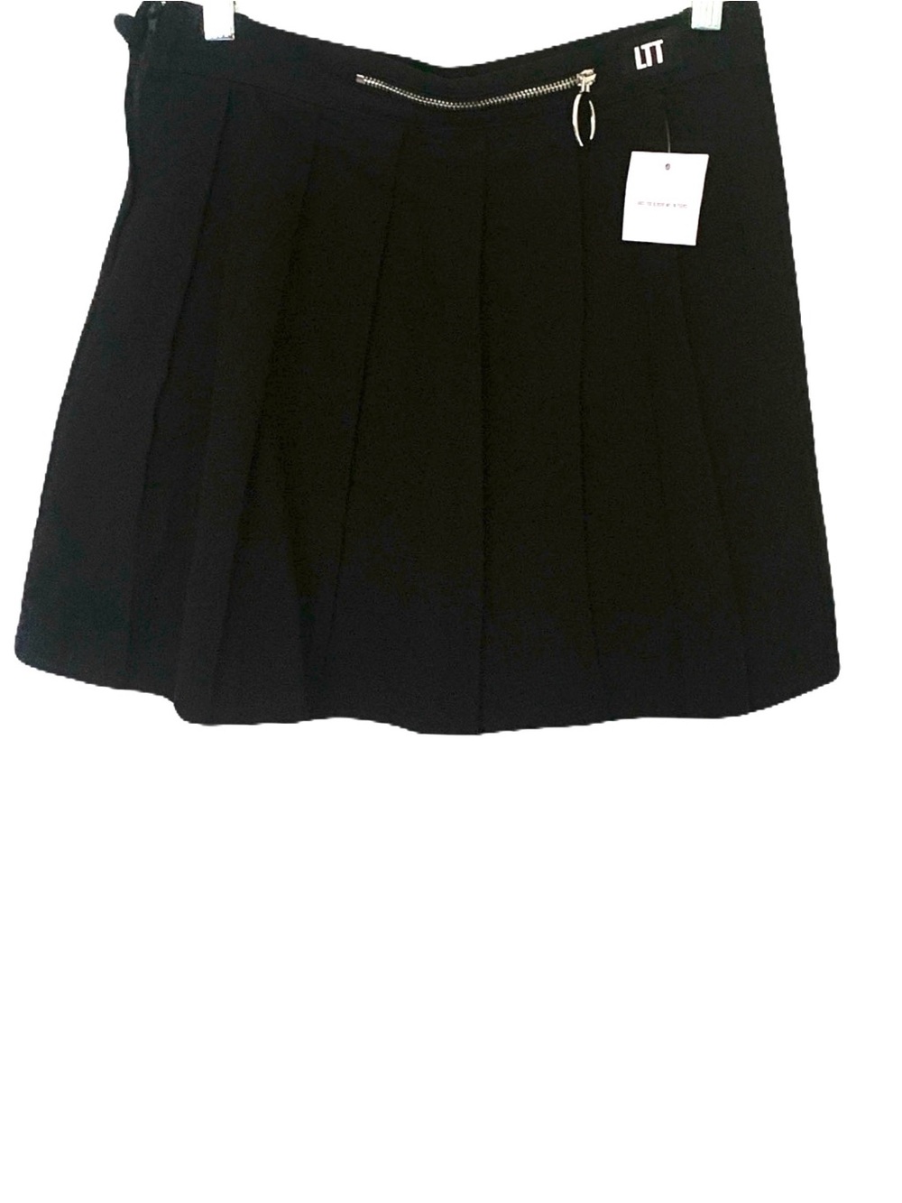 NWPT Dolls Kill LTT Love Too True 6 Black Pleated Skater Mini Skirt Punk Gothic